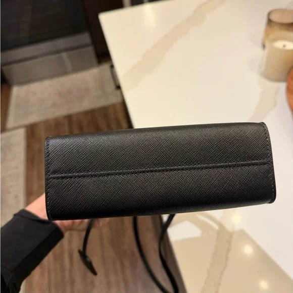 Prada Black Saffiano Leather Vertical Satchel with Gold Hardware - Picture 5 of 8